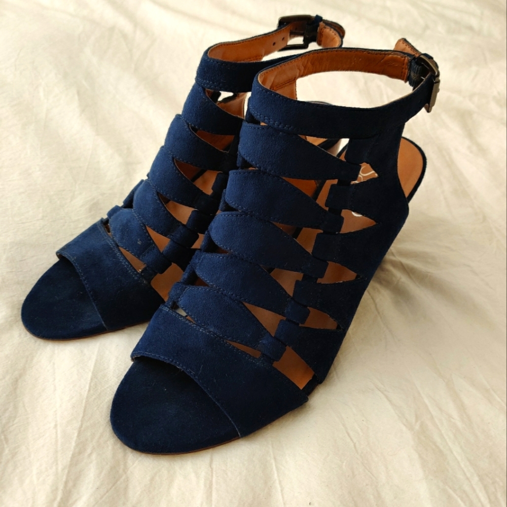 Blue Fat Heel Shoes